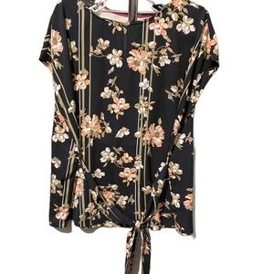 Apt 9 Floral Tie Front Blouse